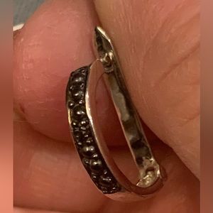 Sterling silver earrings with authentic black diamond chips. Brand new.